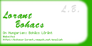 lorant bohacs business card