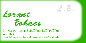 lorant bohacs business card